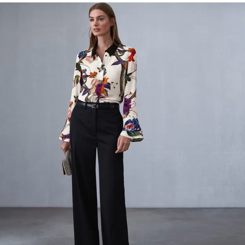 Brand New Reiss Lupa Bold Floral Printed Blouse - Picture 4 of 10